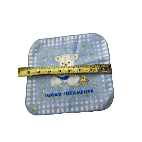 Cute Blue Baby " Sugar Creampuff" Teddy Bear and Small Duck Face Cloth Rag New - Picture 4 of 7